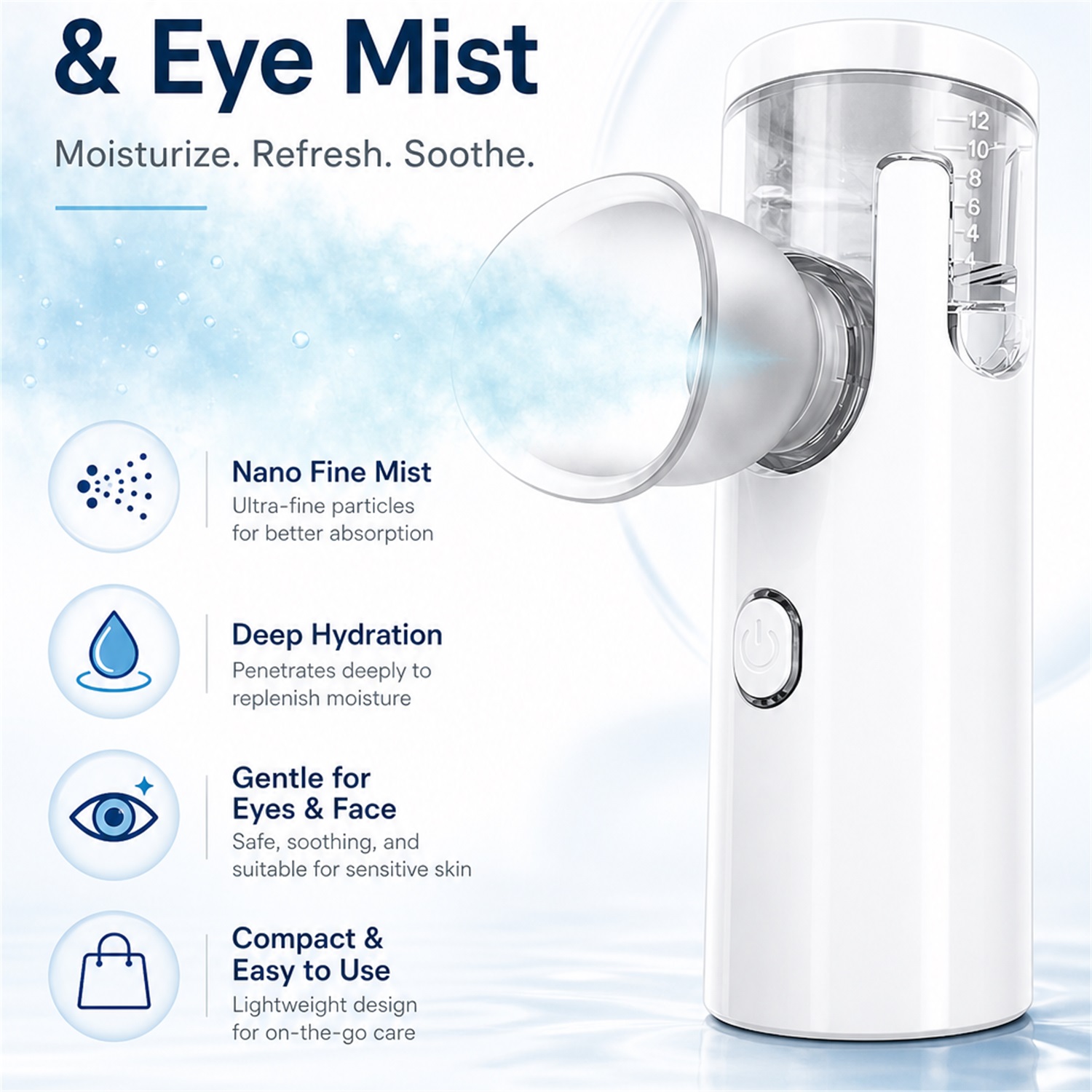 Facial Steamer Nano - Nano-pulvérisateur oculaire électrique, compresse chaude pour